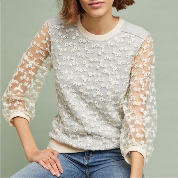 Anthropologie Sweaters - Anthropologie Amaldi Daisy Lace Sweater